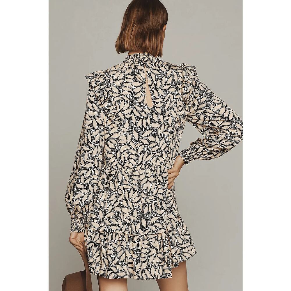By Anthropologie Long Sleeve Printed Smocked Mini Dress 3X - Picture 6 of 14
